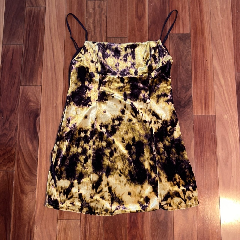 purple and gold urban outfitters dress